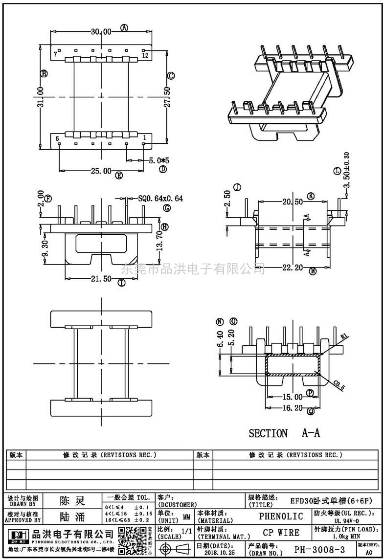 PH-3008-3 EFD30臥式單槽(6+6P)