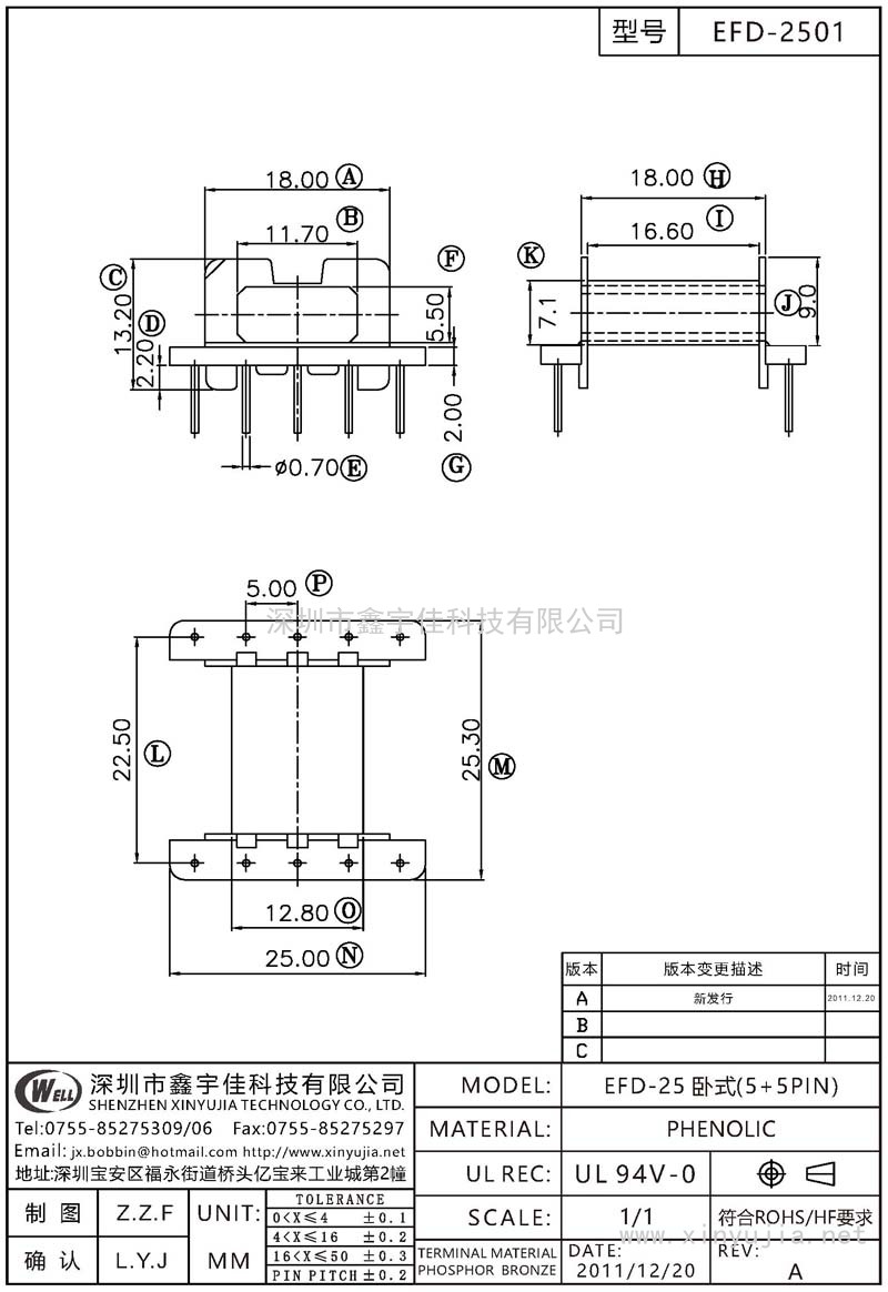 EFD-2501 EFD-25臥式(5+5PIN)
