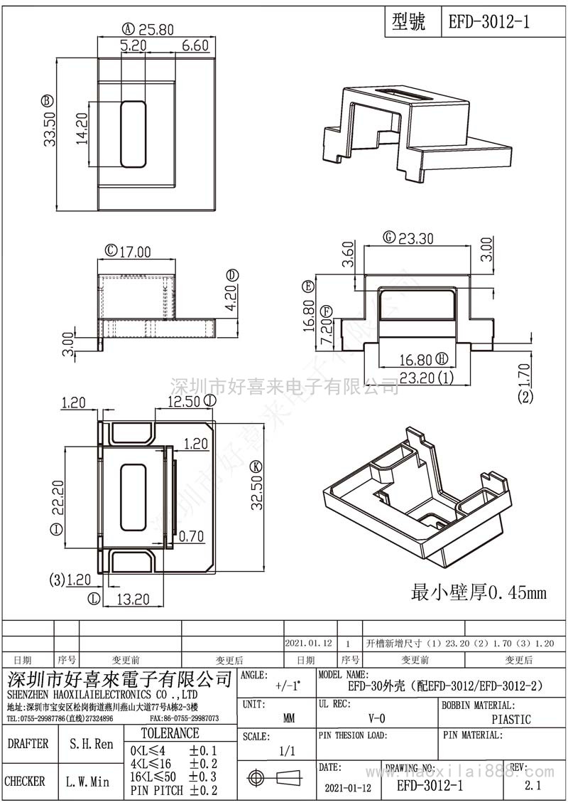 EFD3012-1/EFD30外殼