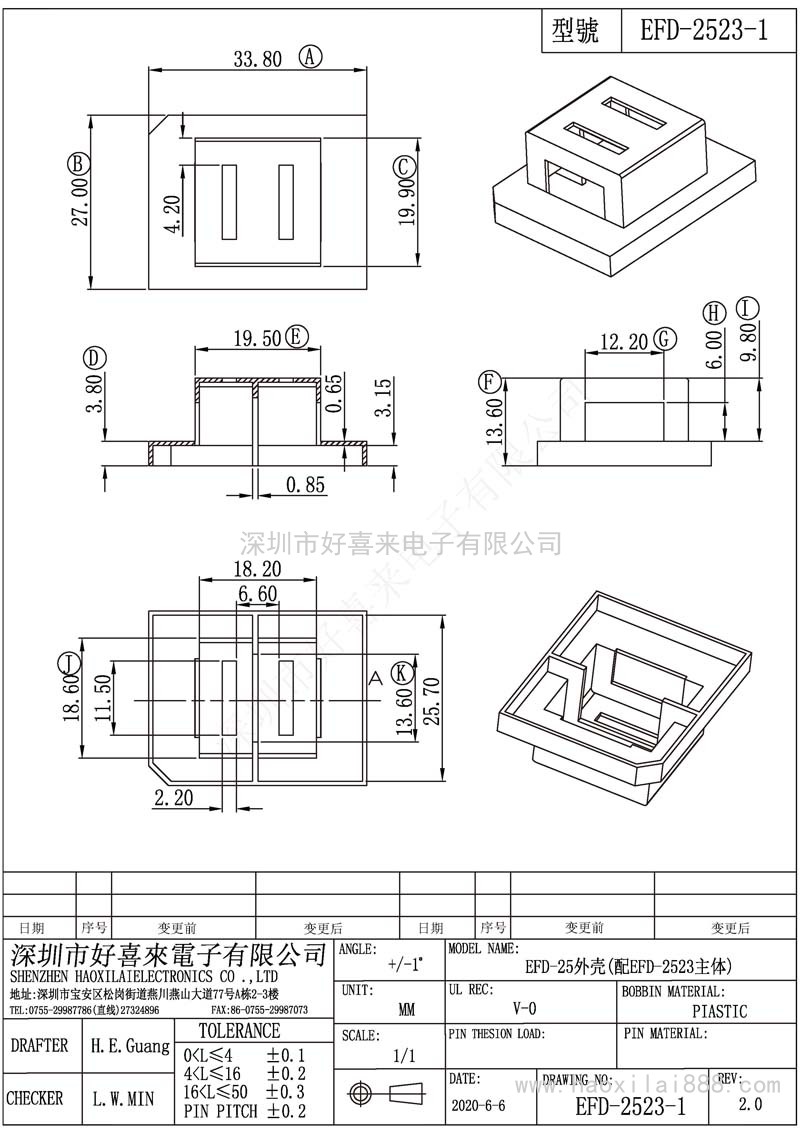 EFD2523-1/EFD25外殼
