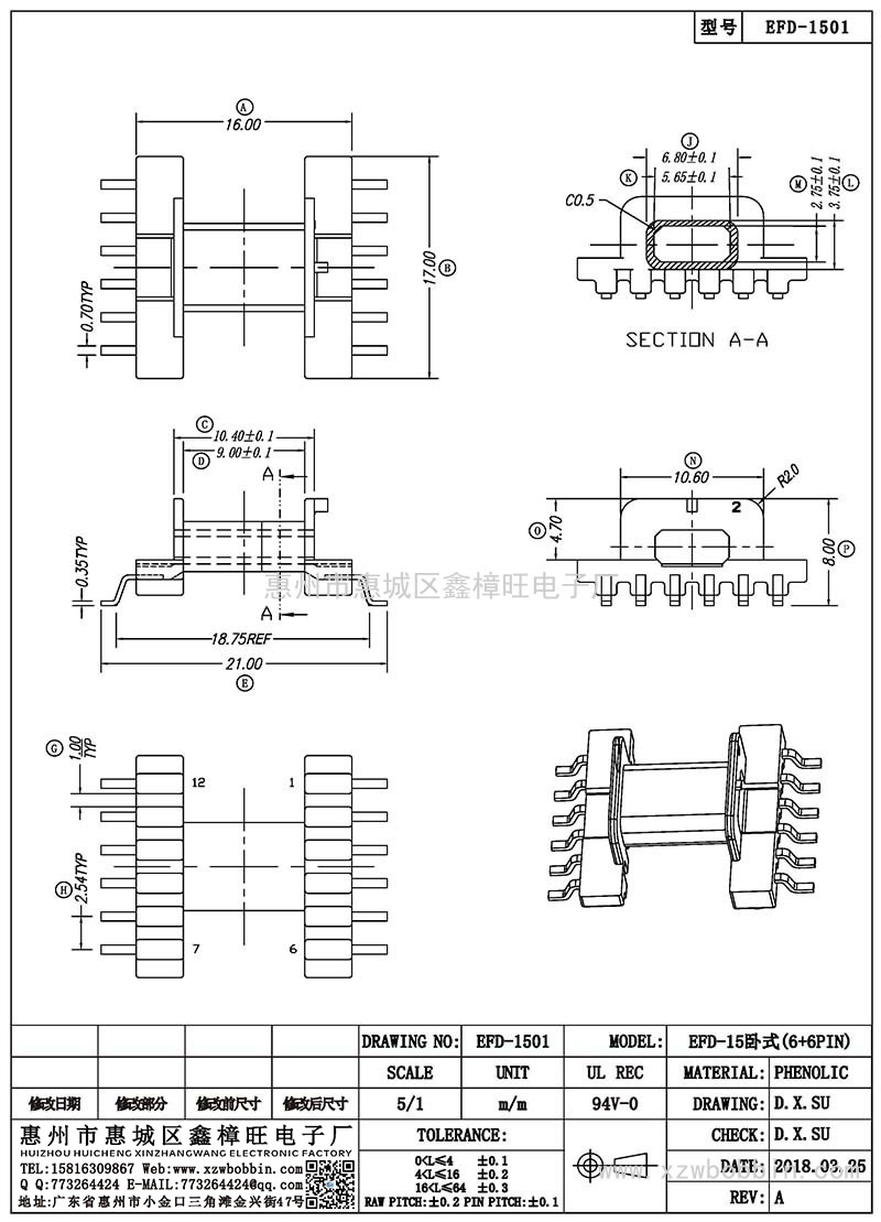 EFD-1501/EFD-15臥式(6+6PIN)