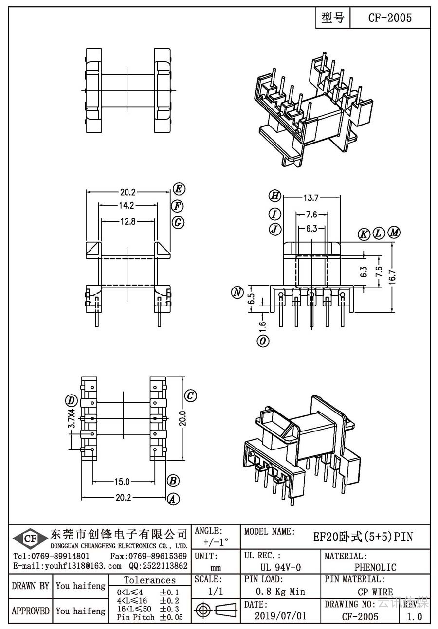 CF-2005/EF20臥式(5+5)PIN