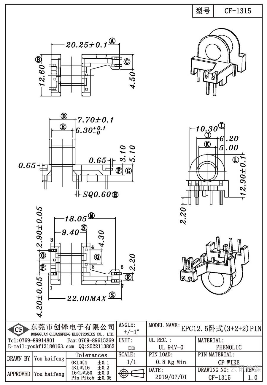 CF-1315/EPC12.5臥式(3+2+2)PIN