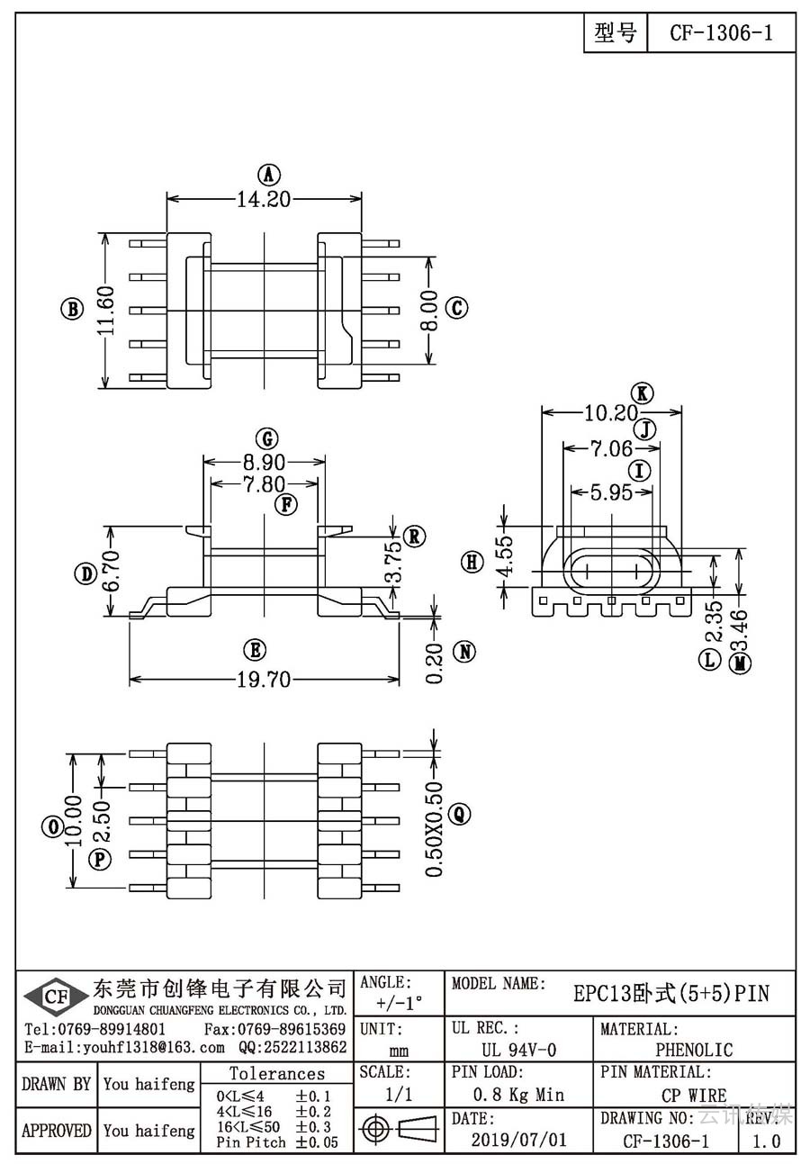 CF-1306-1/EPC13臥式(5+5)PIN