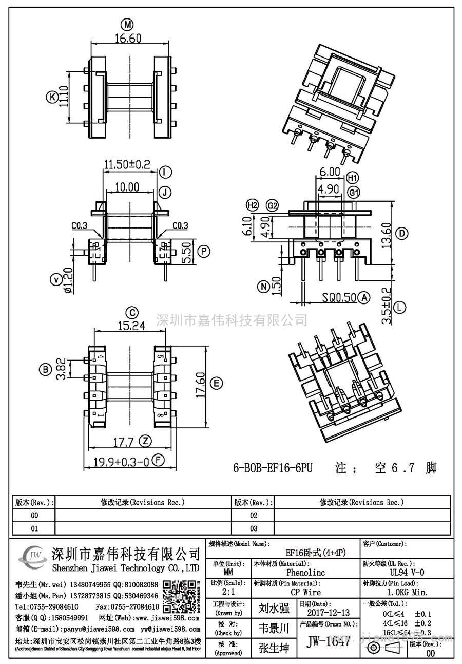 JW-1647/EF16臥式(4+4P)
