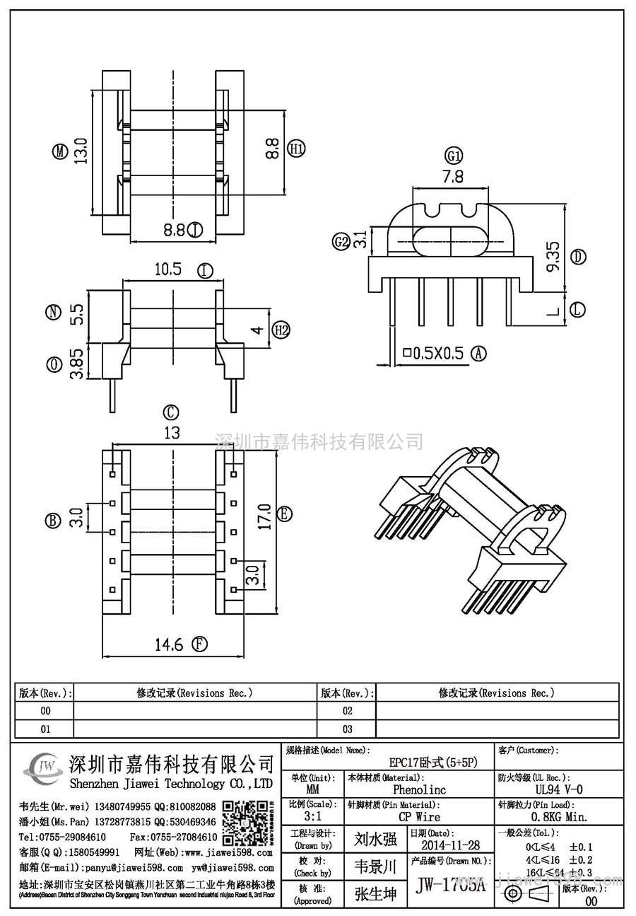 JW-1705A/EPC17臥式(5+5P)