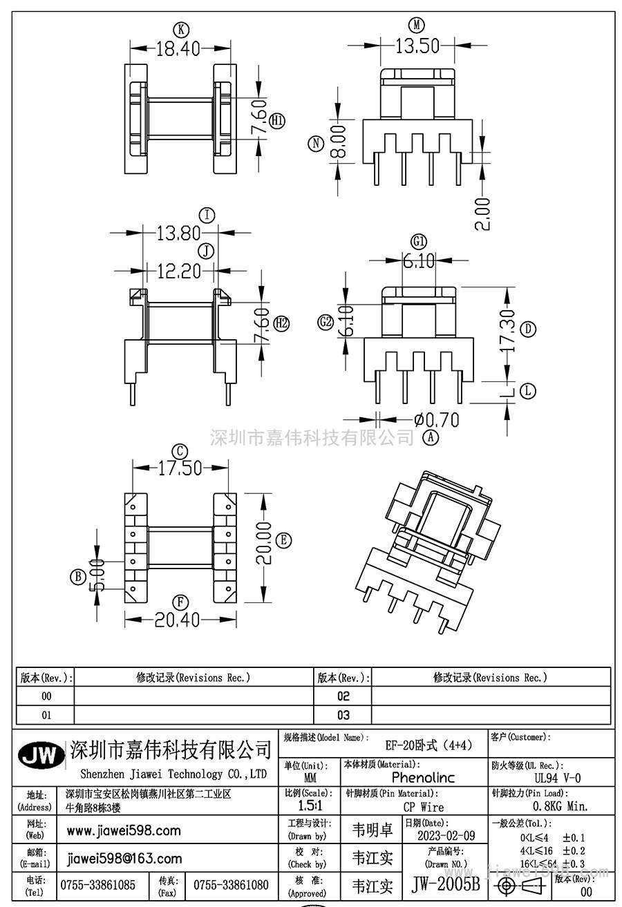 JW-2005B/EF20臥式(4+4P)