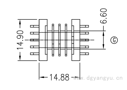 Y-S1503-1 EFD15臥式四槽5+5 直 PIN