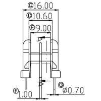 UU-1003 UU10.5臥式雙槽2+2排距13.0腳距10.0不帶凸點