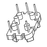 HXX-014 磁環 底座 3+3針  BASE